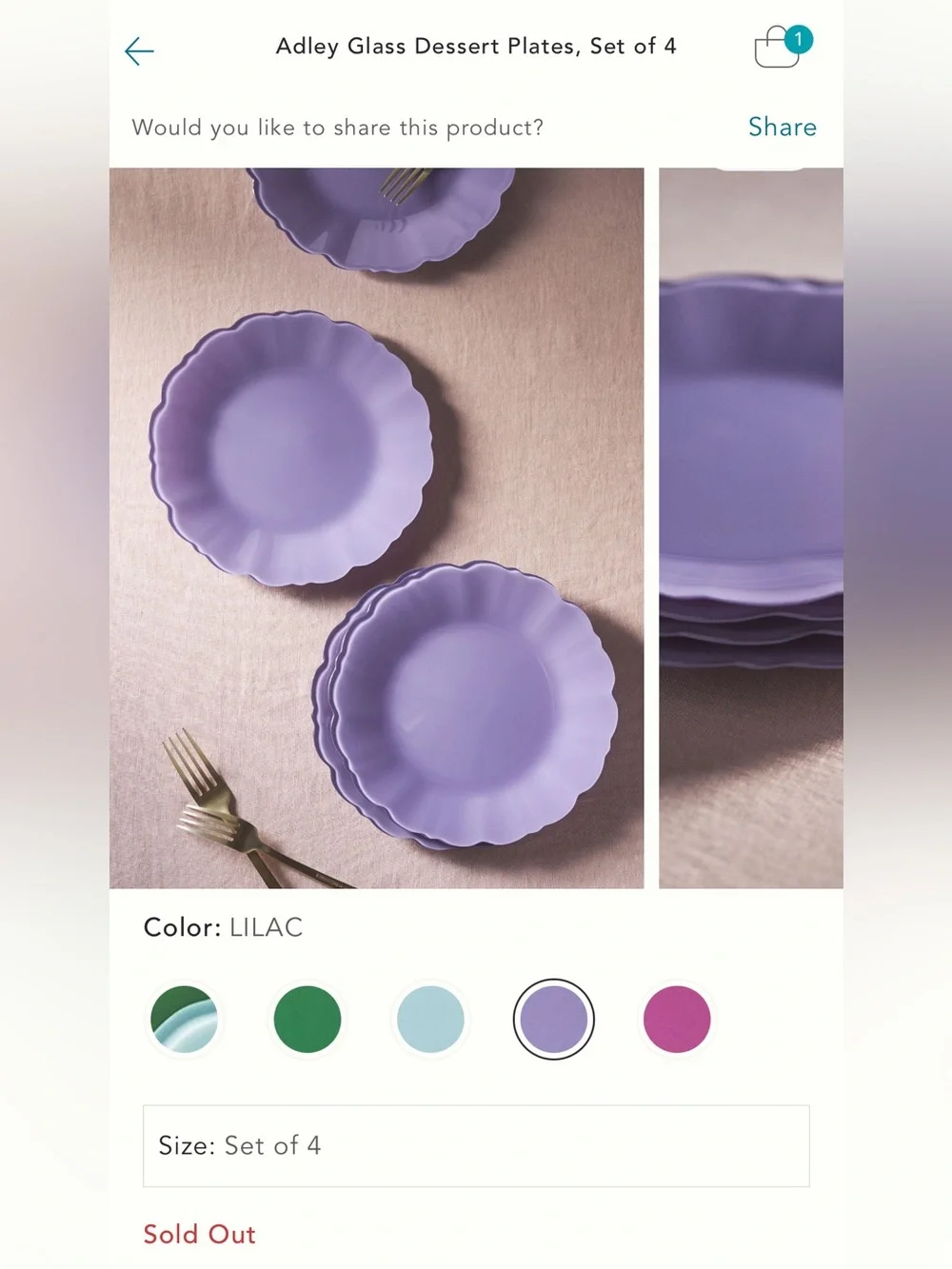 Lilac‎ Adley Dessert Plates
